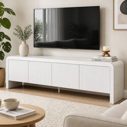 Inviting White TV Unit 180cm Entertainment Cabinet