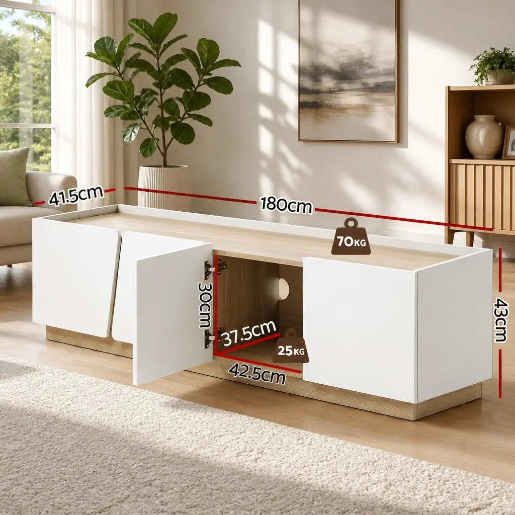 180cm TV Cabinet with 4 Storage Drawers