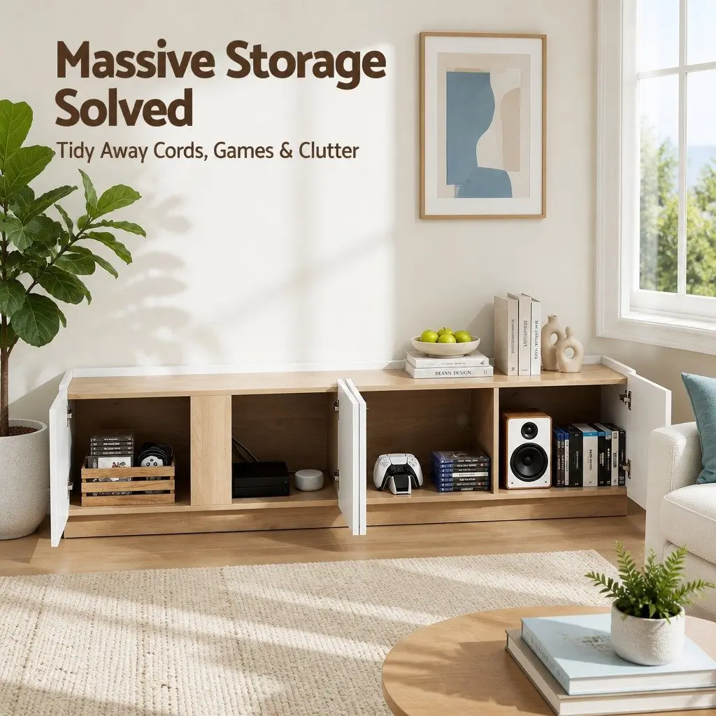180cm TV Cabinet with 4 Storage Drawers