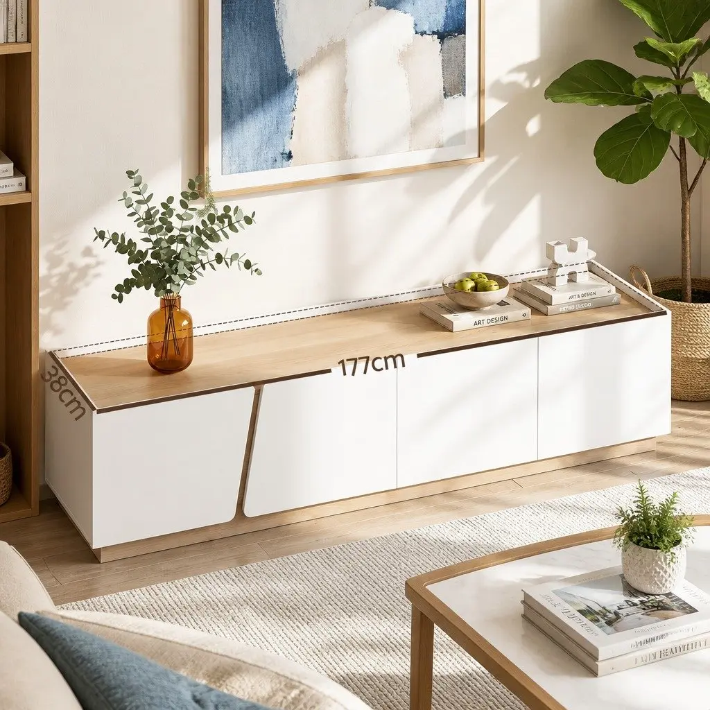 180cm TV Cabinet with 4 Storage Drawers