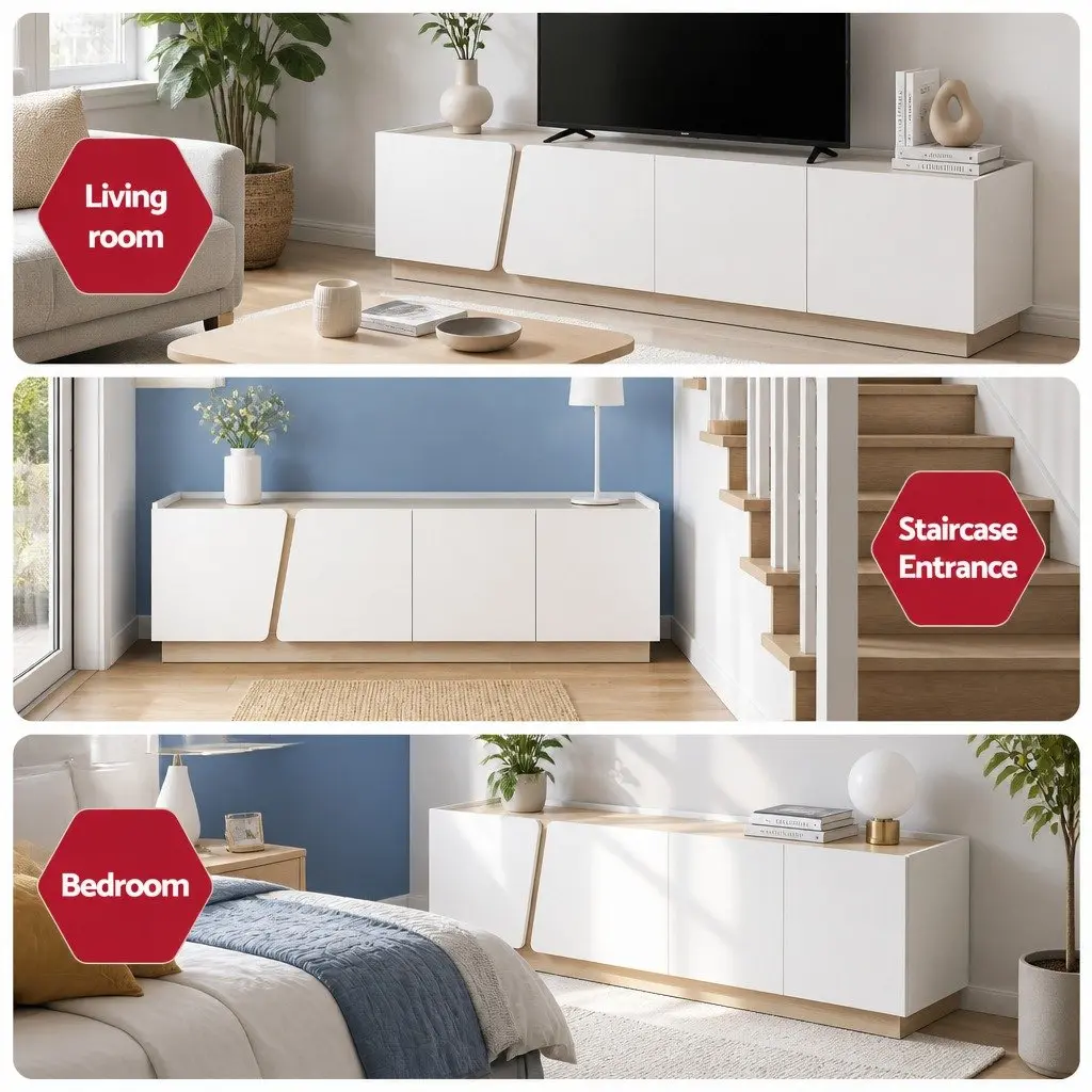 180cm TV Cabinet with 4 Storage Drawers