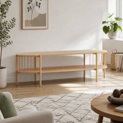 Pine TV Entertainment Unit with Open Shelving