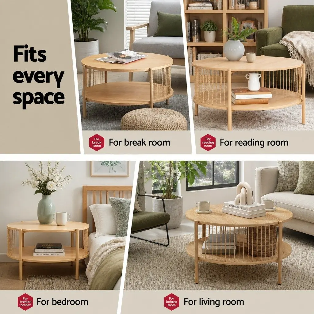 Pine Living Room TV Unit and Coffee Table Set