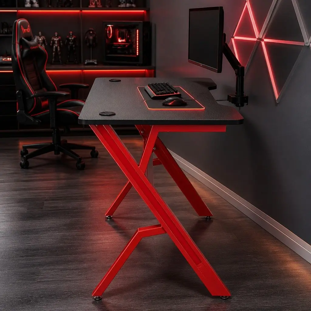 Gaming Desk 120cm with Carbon Fibre Finish