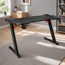 Black 120CM Gaming Desk with LED Lighting