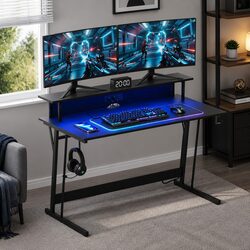 120cm Gaming Desk with RGB LED and Storage