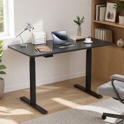 Motorised Dual Motor Height Adjustable Desk Frame Black 140cm