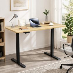 Dual Motor Height Adjustable Desk Frame with Oak Top