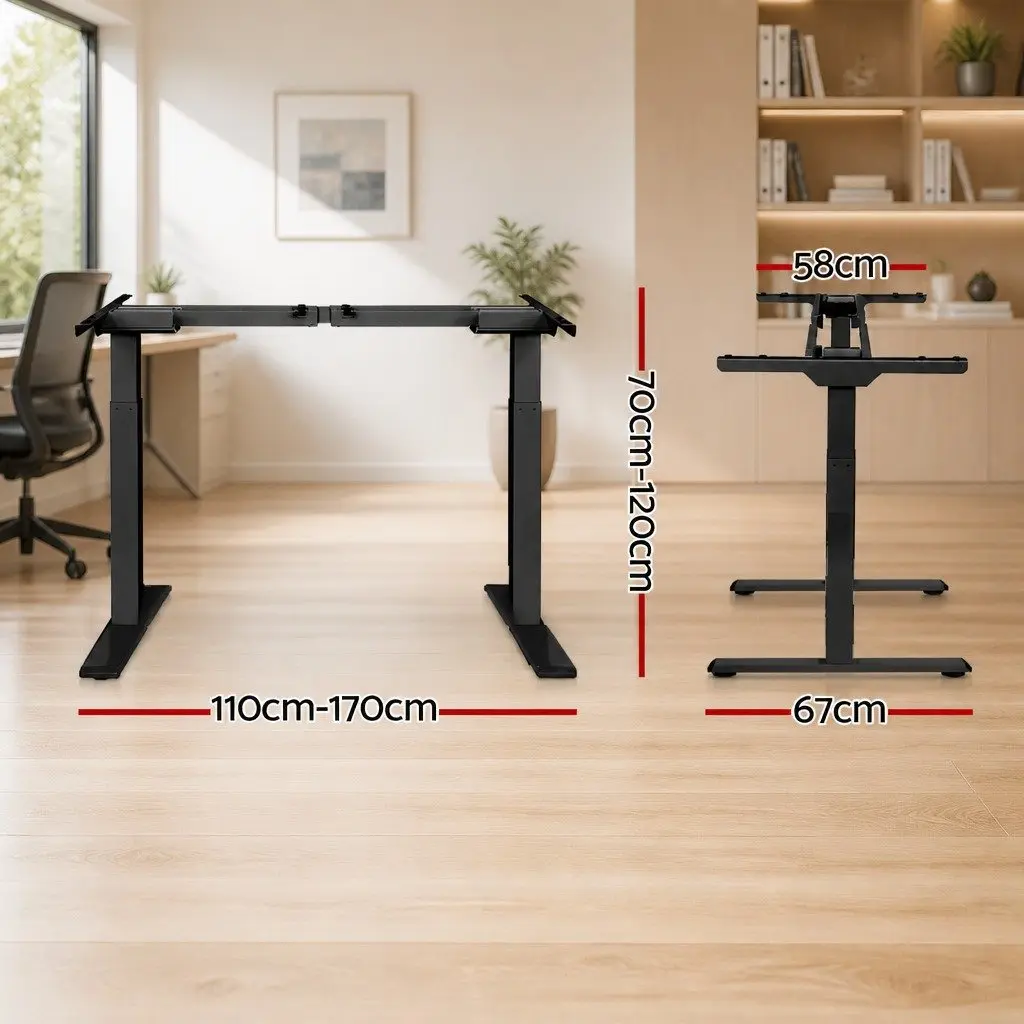 Dual Motor Height Adjustable Desk Frame for Comfort