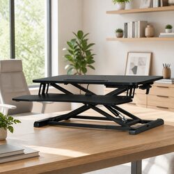Height Adjustable Standing Desk Riser in Black
