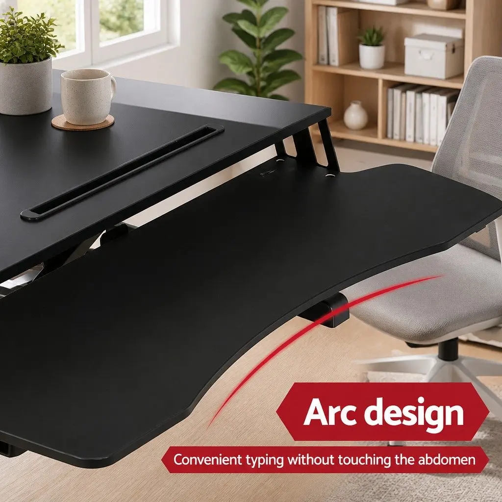 Height Adjustable Standing Desk Riser in Black
