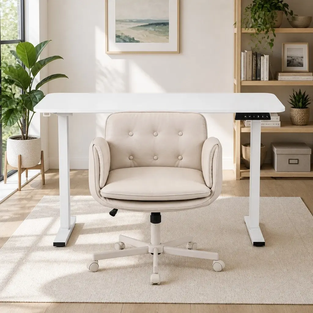 Electric Standing Desk 140cm Office Chair Set Adjustable Height Memory Presets