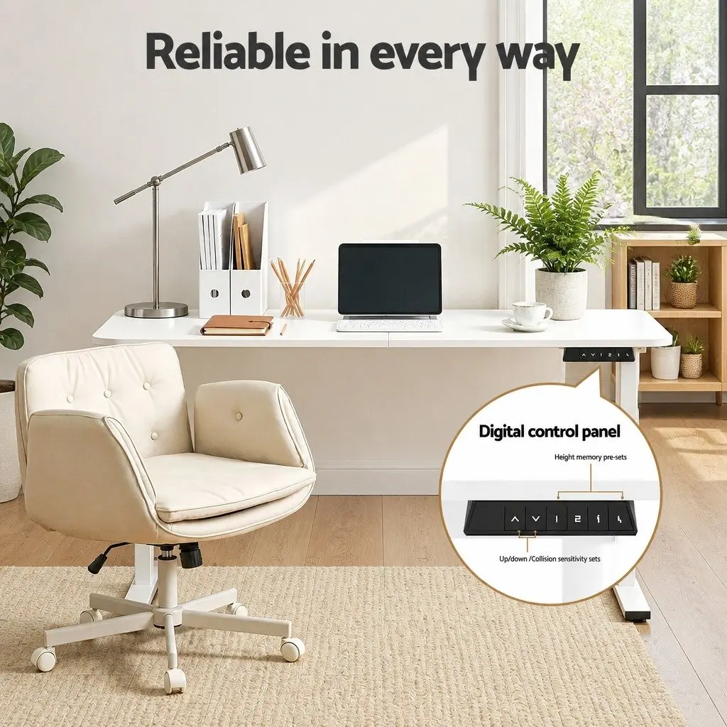 Electric Standing Desk 140cm Office Chair Set Adjustable Height Memory Presets