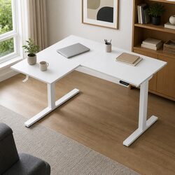 Electric L-Shape Standing Desk for Home Office