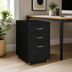 3 Drawer Filing Cabinet Steel Office Storage Organizer Compact Workspace