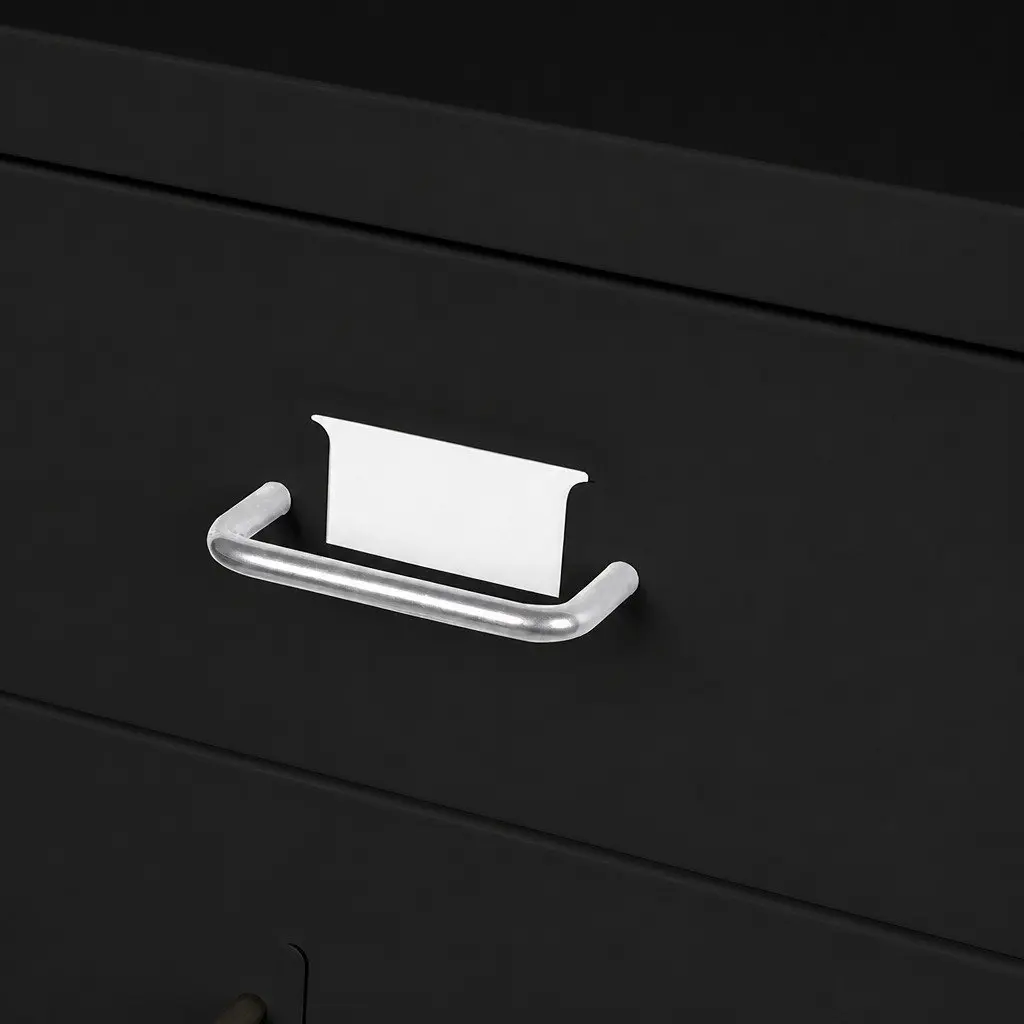 3 Drawer Filing Cabinet Steel Compact Office Storage Organizer Black