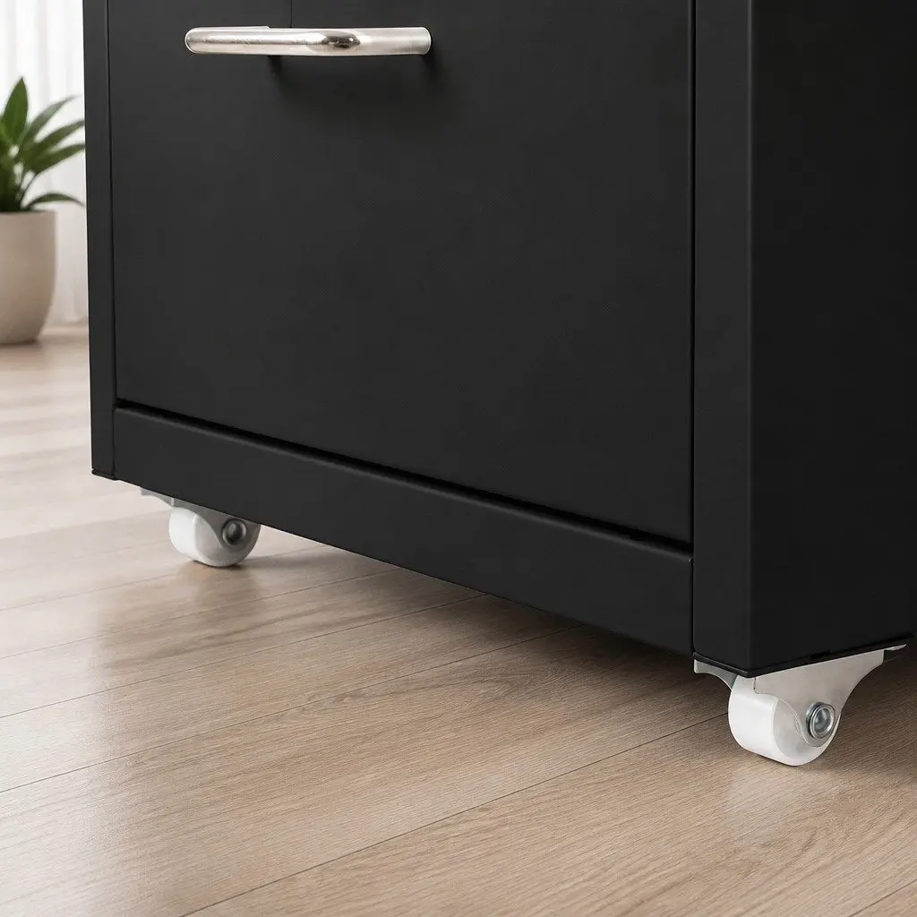 3 Drawer Filing Cabinet Steel Compact Office Storage Organizer Black