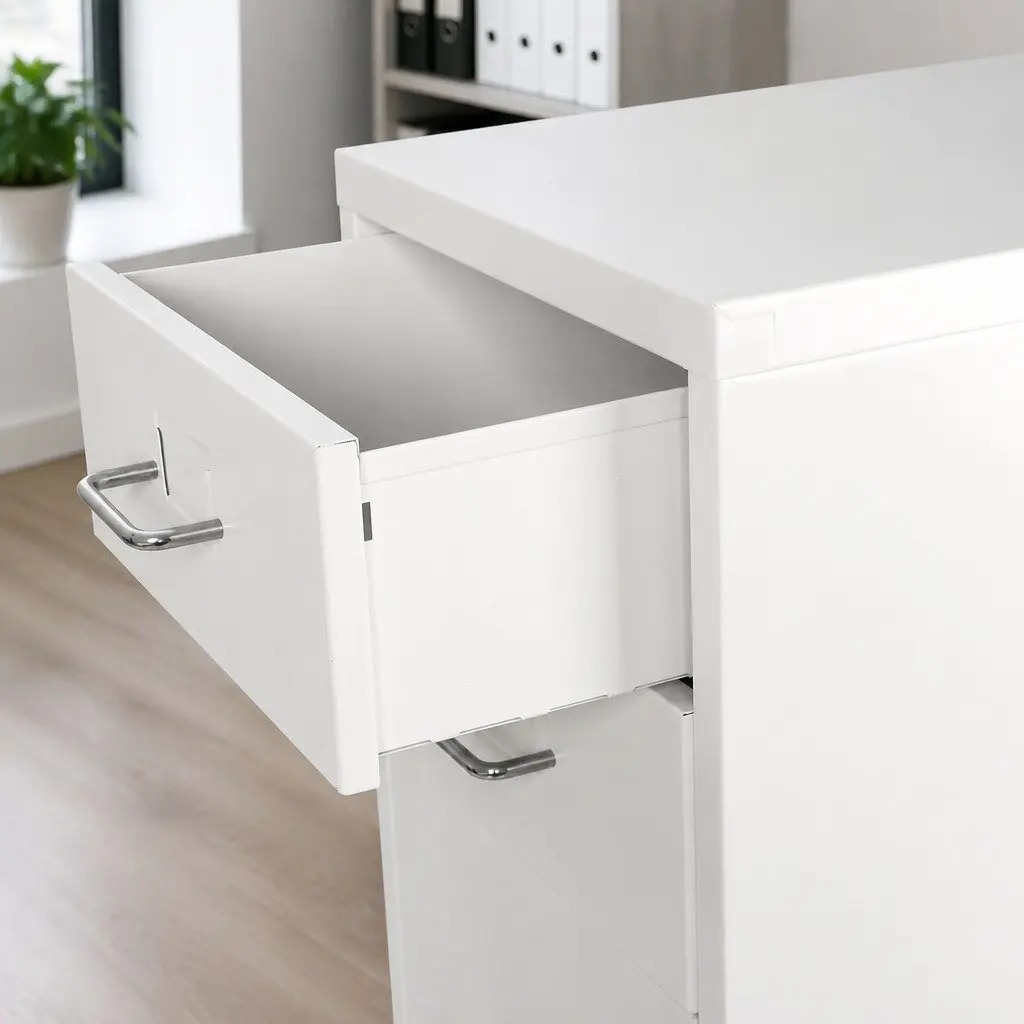 Filing Cabinet Steel Frame 3 Drawer Compact Office Storage Organizer White