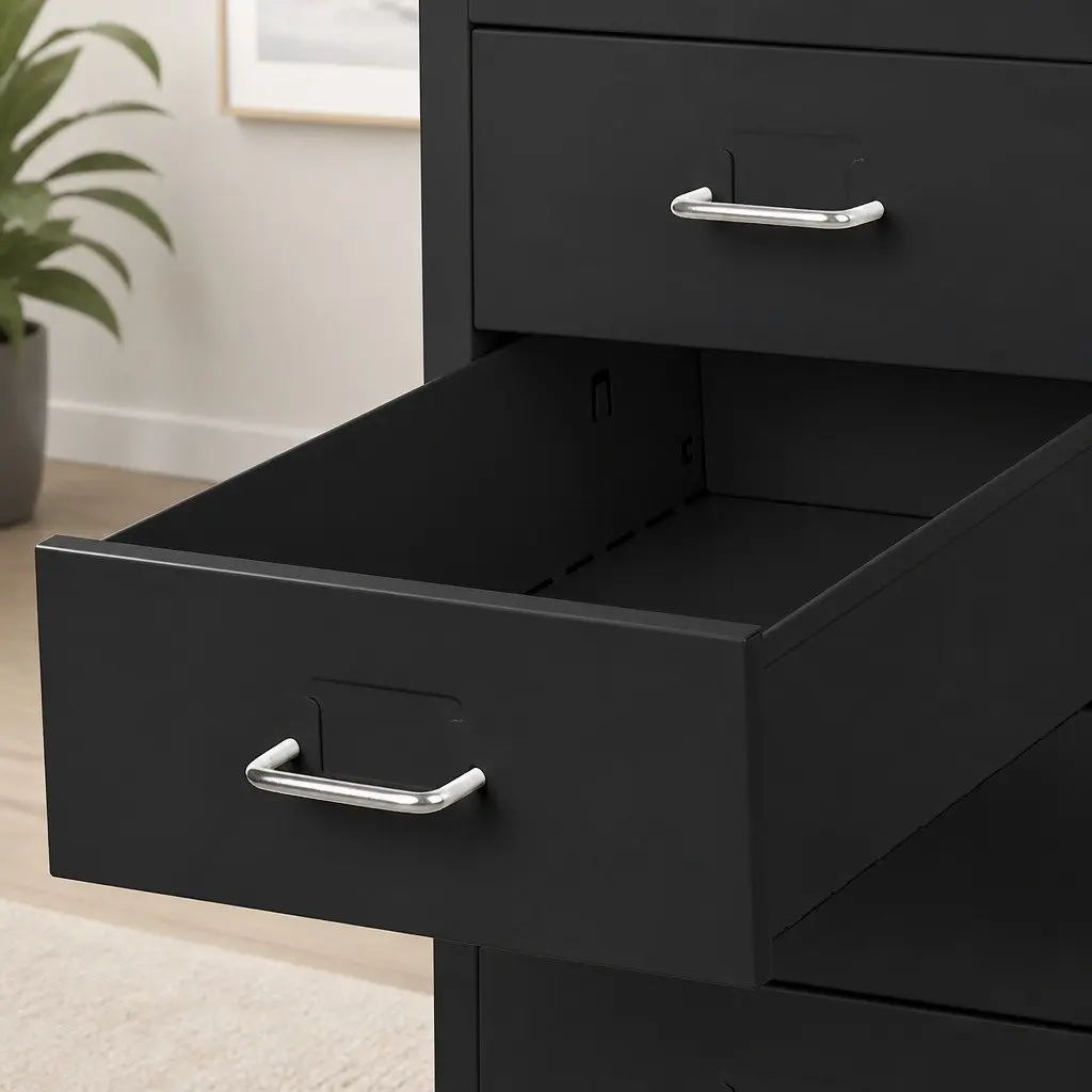 Steel Black 8 Drawer Filing Cabinet for Office Storage and Organization