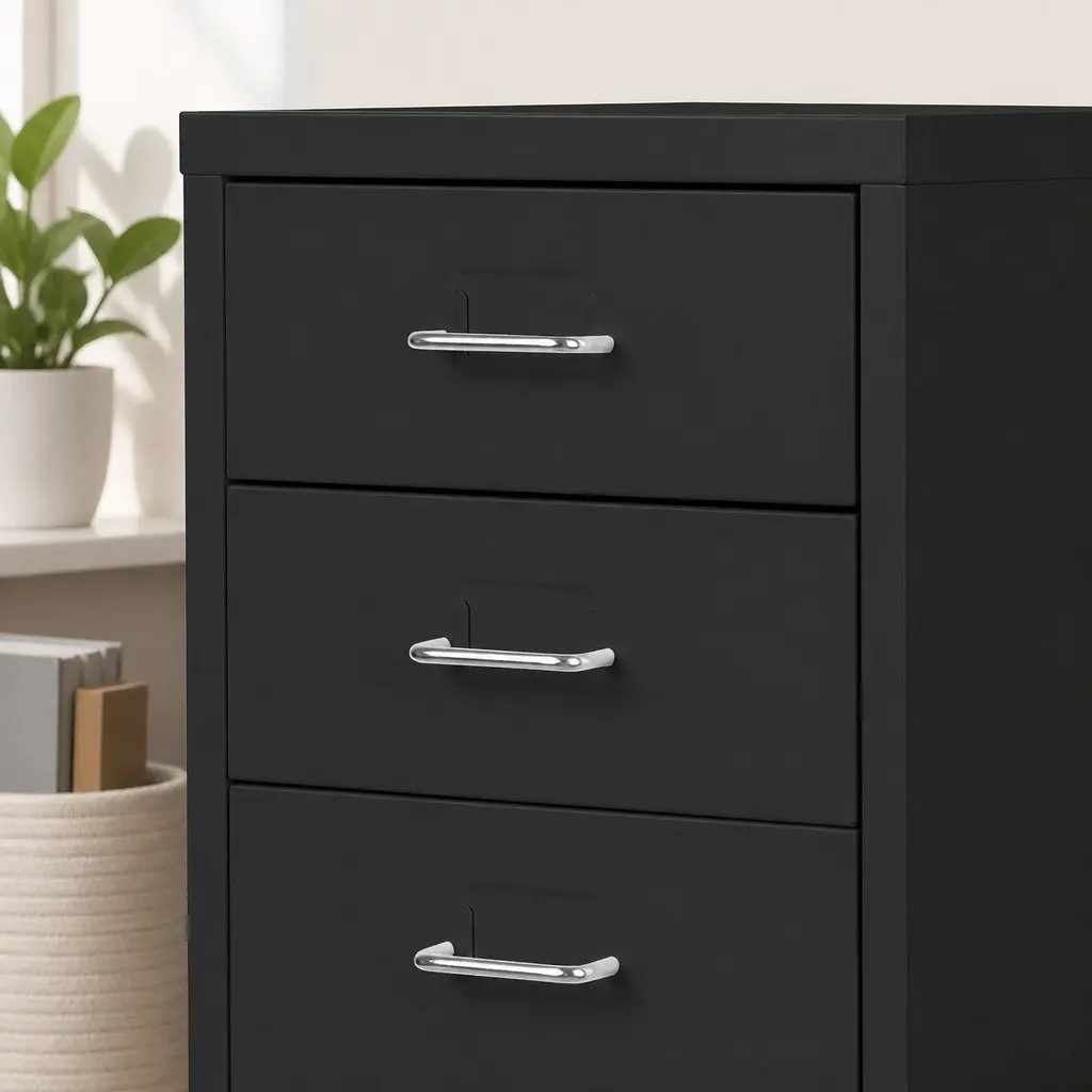 Steel Black 8 Drawer Filing Cabinet for Office Storage and Organization