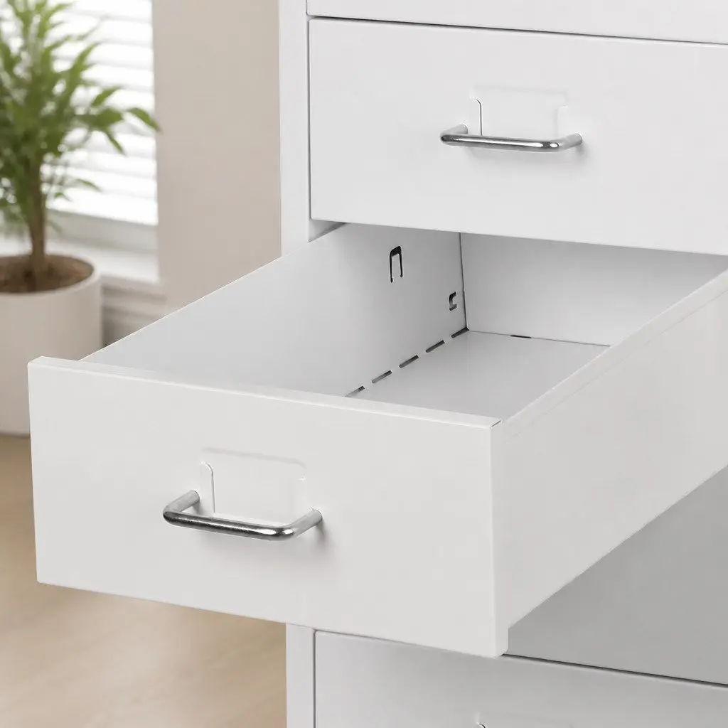 Filing Cabinet 8 Drawer White Steel Storage Organizer