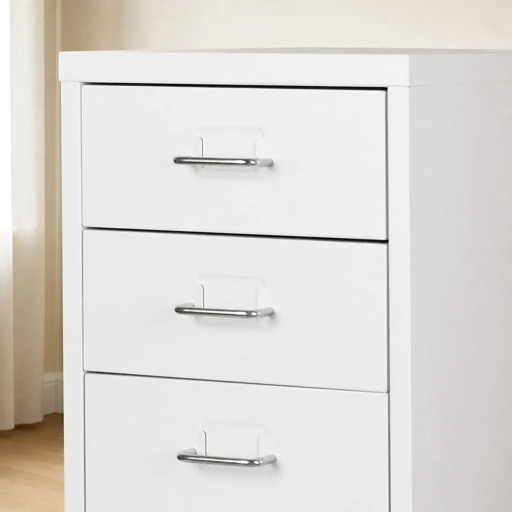 Filing Cabinet 8 Drawer White Steel Storage Organizer