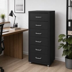 6 Drawer Steel Filing Cabinet for Office Storage