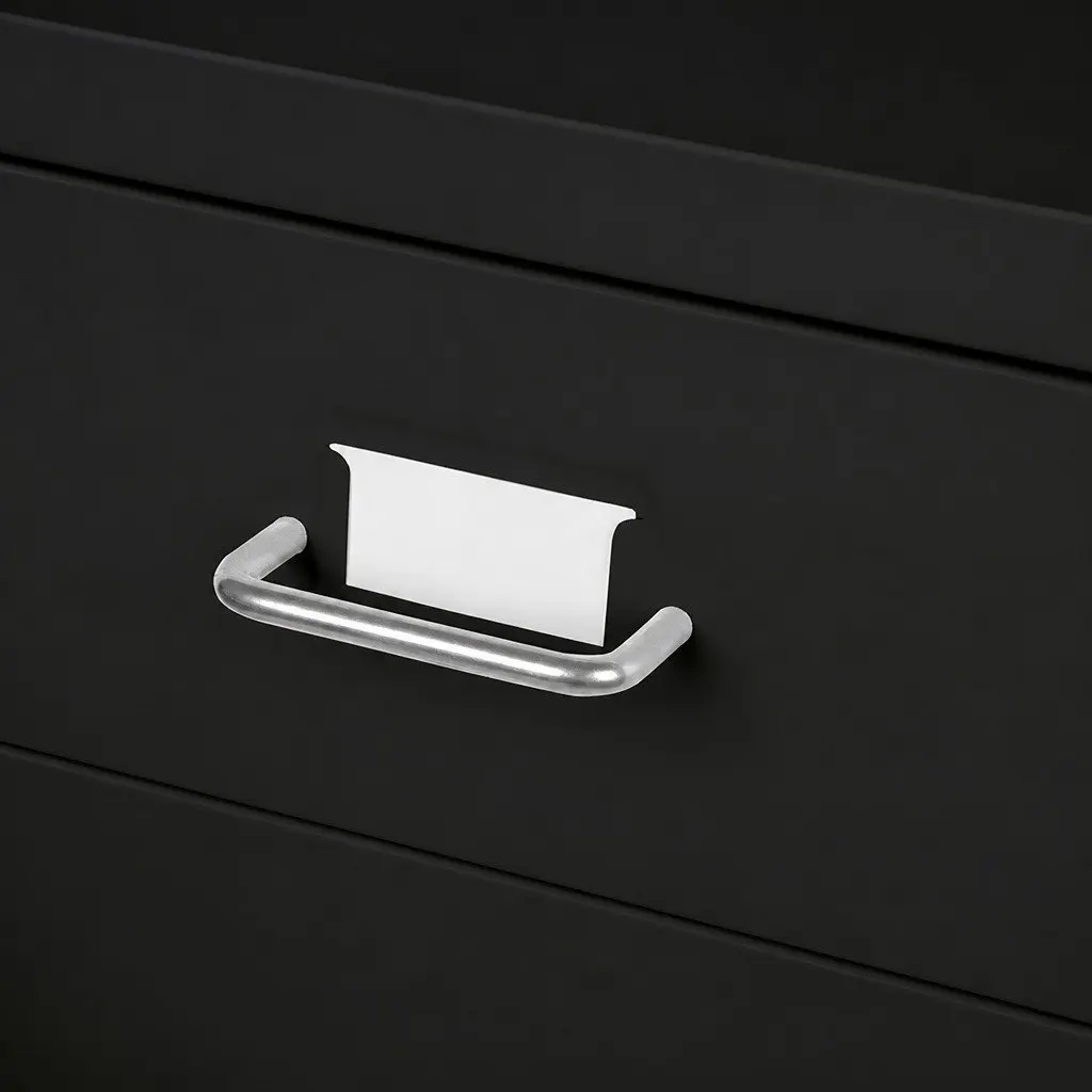 6 Drawer Filing Cabinet Black Steel Office Storage Organizer