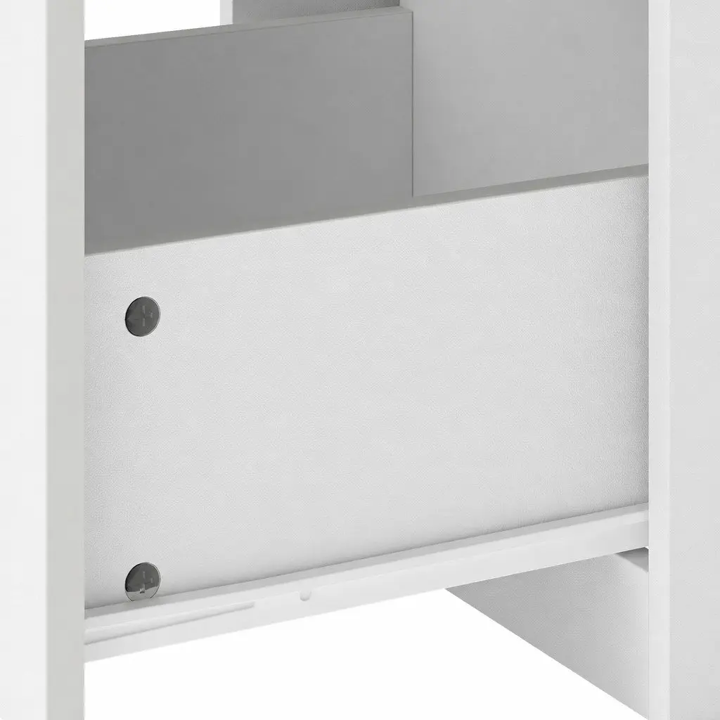 File Cabinet Modern White 3 Drawer Lockable MDF Metal Office Home Organizer