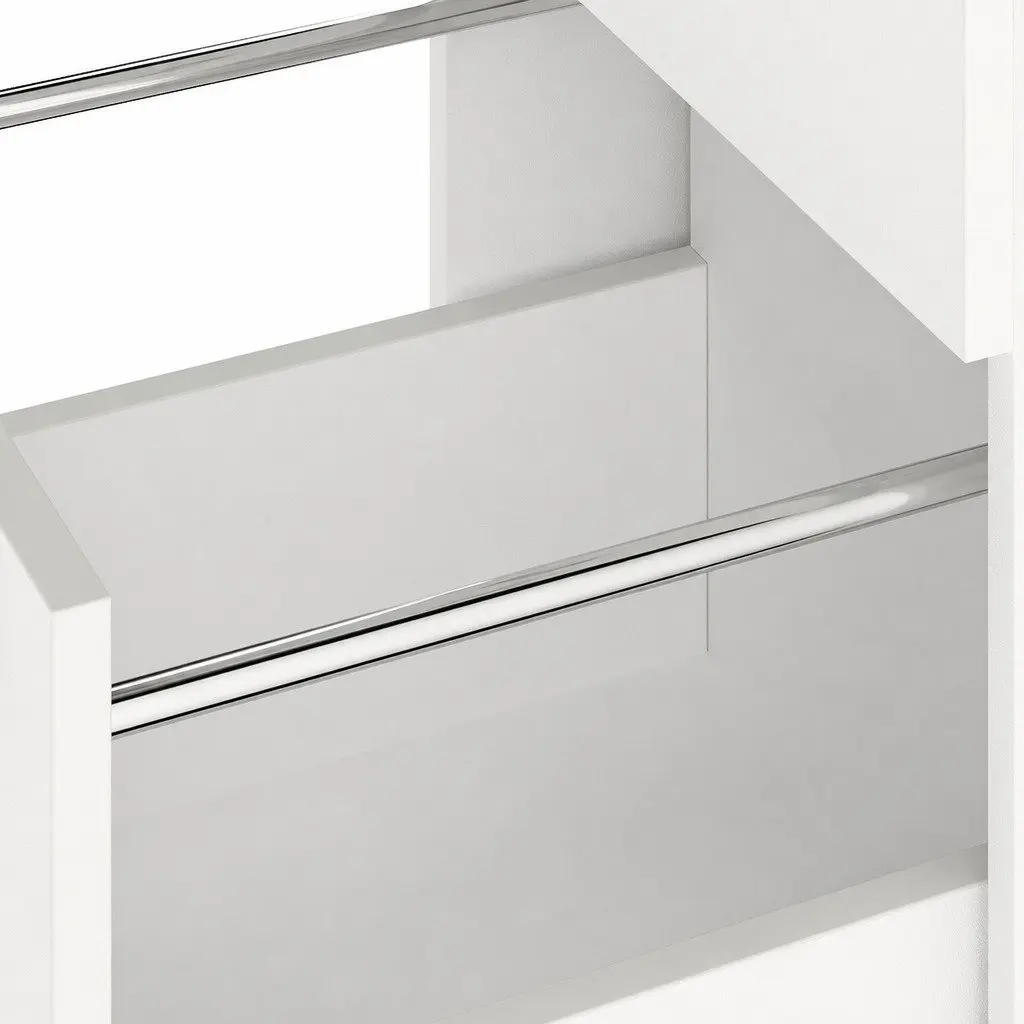 File Cabinet Modern White 3 Drawer Lockable MDF Metal Office Home Organizer