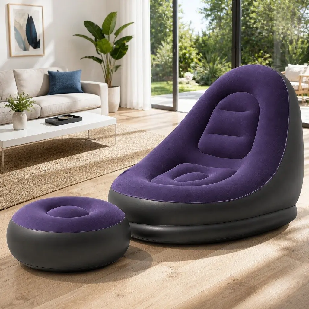 Inflatable Chair and Ottoman Set for Relaxation