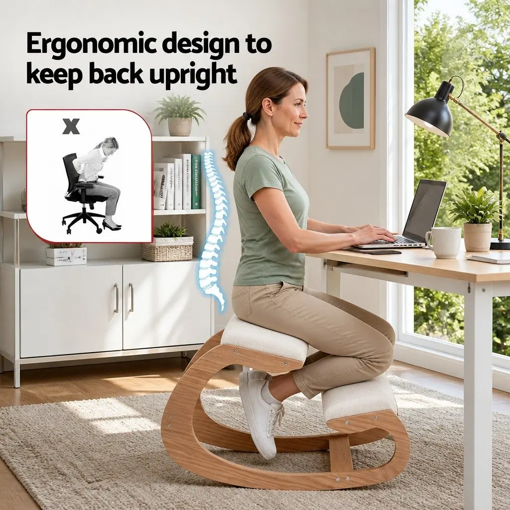 Kneeling Chair Ergonomic Posture Balance Stool Home Office Gaming Memory Foam