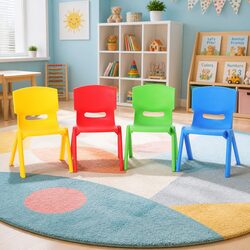 Multicoloured Kids Plastic Chairs Set of 4 for Playtime
