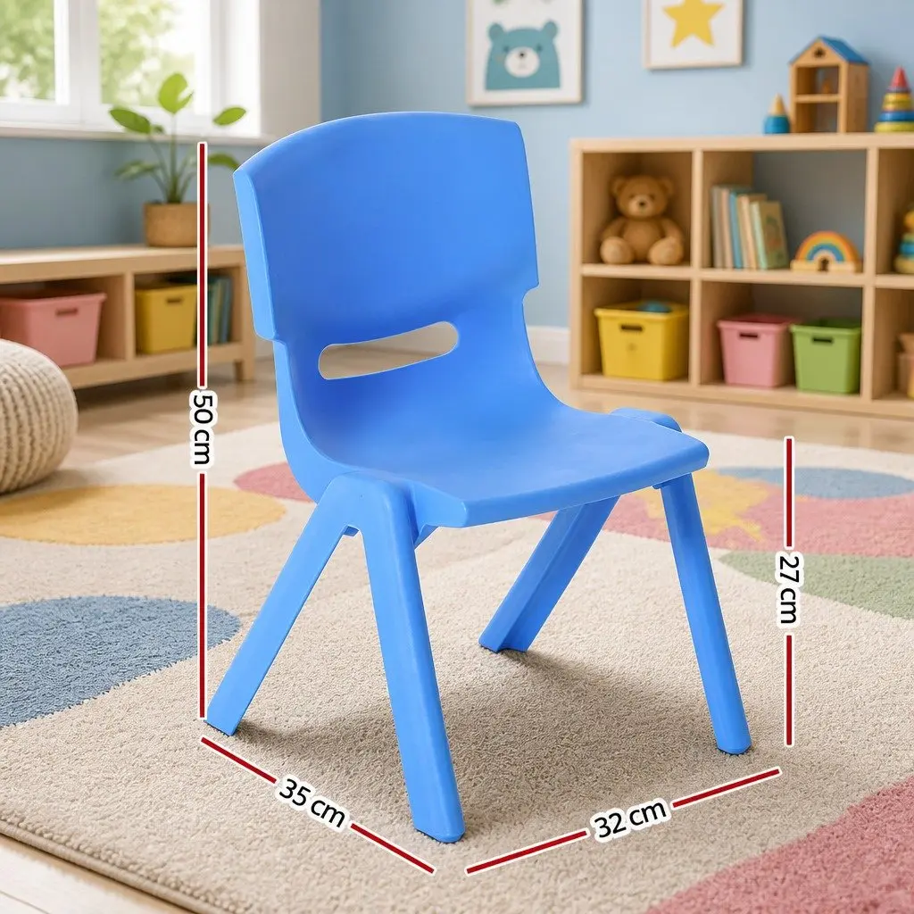 Kids Plastic Chairs Set of 4 Stackable Multicoloured Indoor Outdoor Activity Study Seat