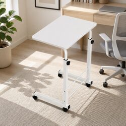 Mobile Laptop Desk with Adjustable Height and Wheels