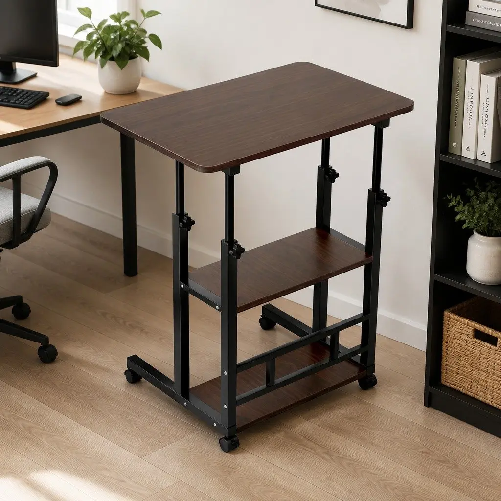Adjustable Mobile Laptop Desk with Storage Solutions