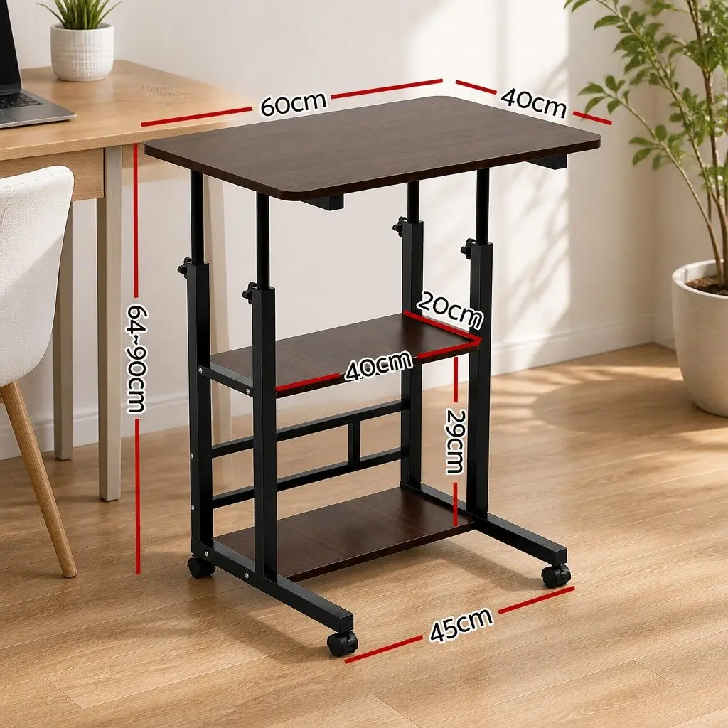 Mobile Laptop Desk Height Adjustable 60CM Steel with Storage