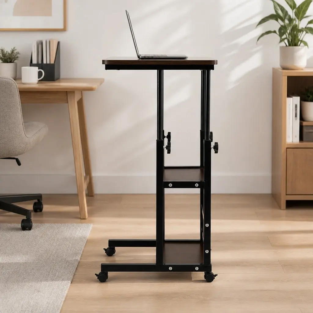 Mobile Laptop Desk Height Adjustable 60CM Steel with Storage
