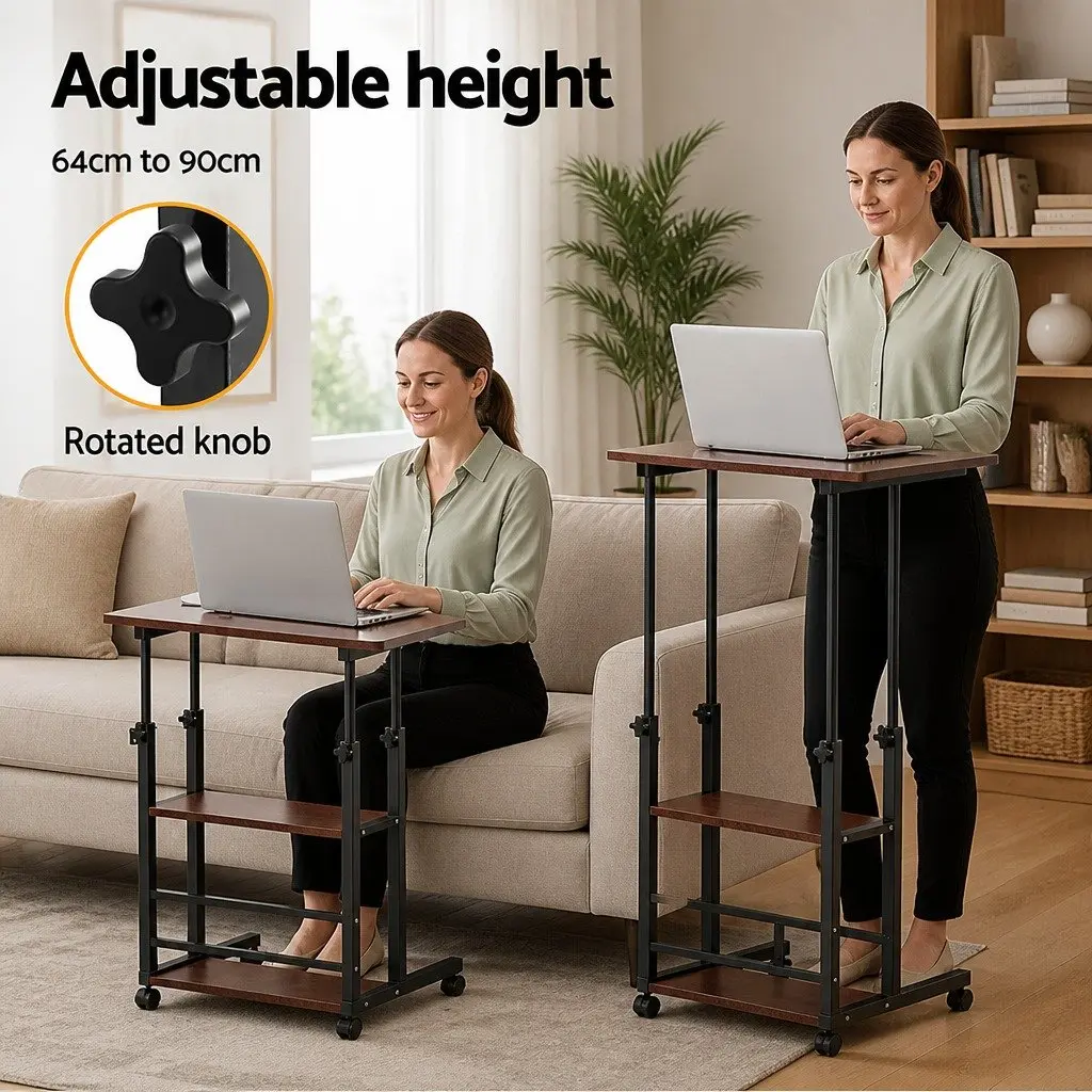 Mobile Laptop Desk Height Adjustable 60CM Steel with Storage