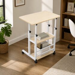 Height Adjustable Mobile Laptop Desk 60CM White