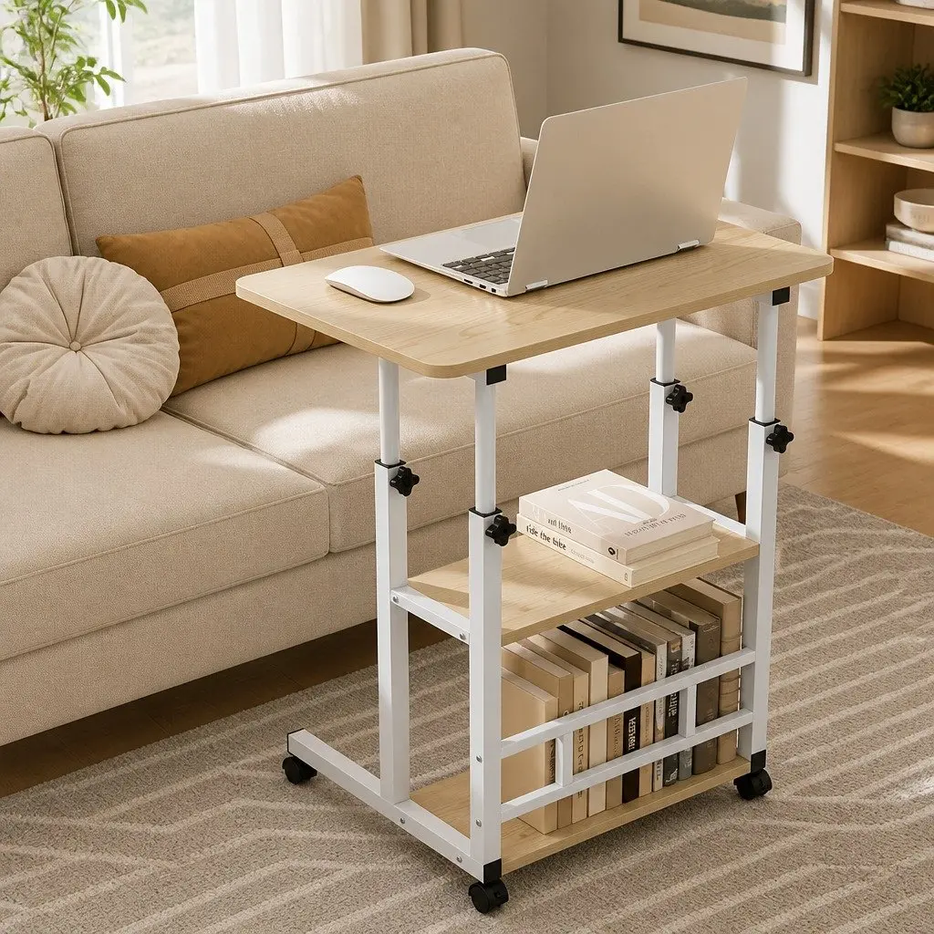 Height Adjustable Mobile Laptop Desk 60CM White