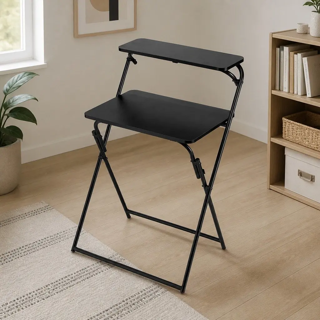Black Foldable Laptop Desk for Home Use