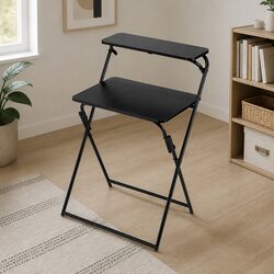 Compact Black Foldable Laptop Desk for Home Use