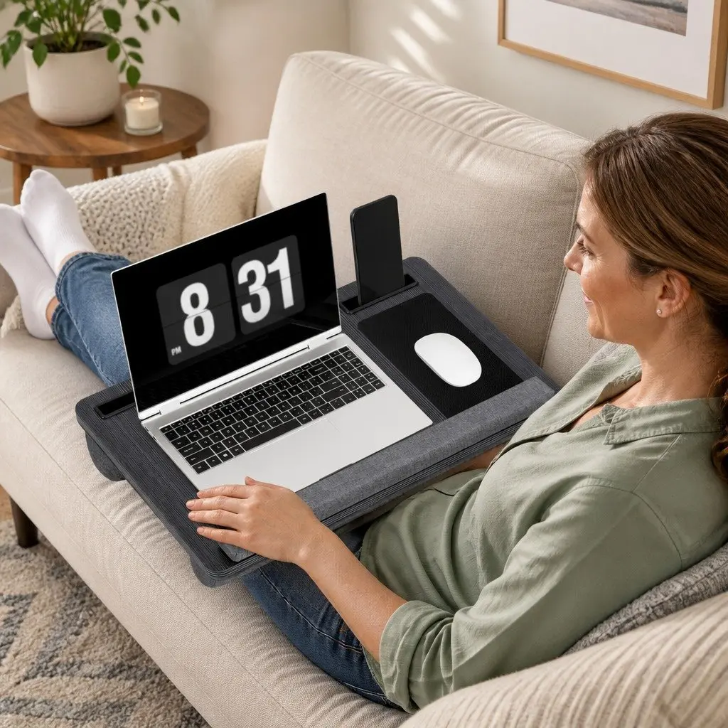 Lap Desk Portable Laptop Stand Black 55CM MDF