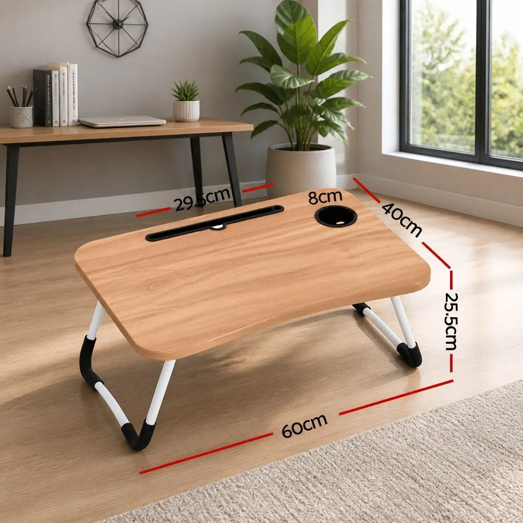 Laptop Stand Foldable Pine 60 x 40 x 25.5 cm MDF Steel Portable Adjustable