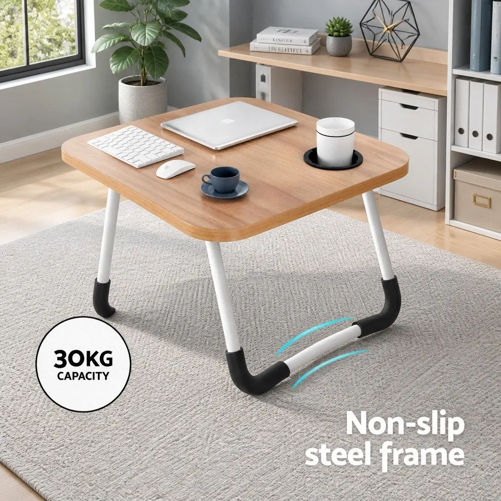 Laptop Stand Foldable Pine 60 x 40 x 25.5 cm MDF Steel Portable Adjustable