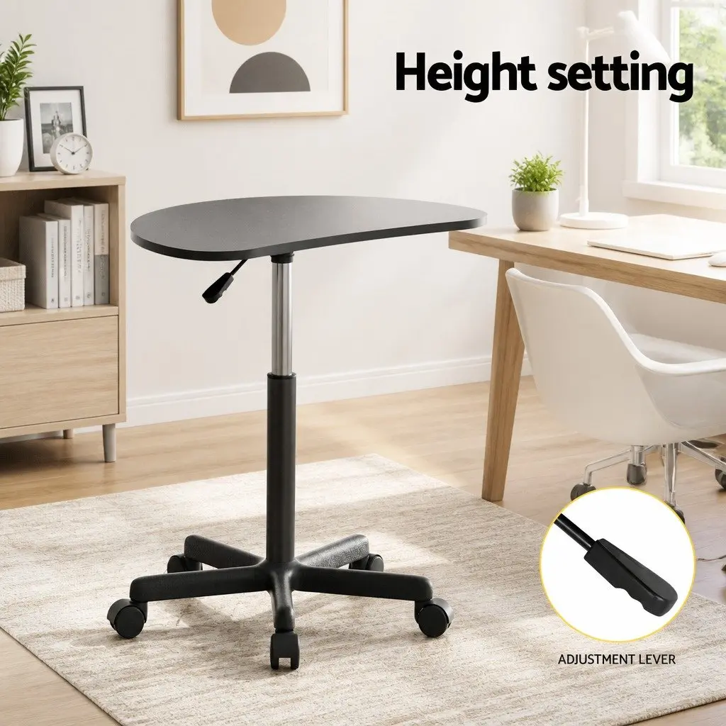 Laptop Desk Portable Height Adjustable 60cm Black MDF Steel