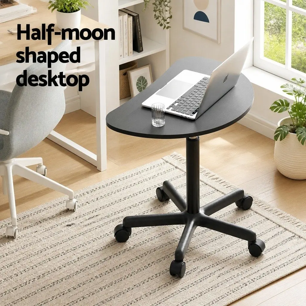 Laptop Desk Portable Height Adjustable 60cm Black MDF Steel