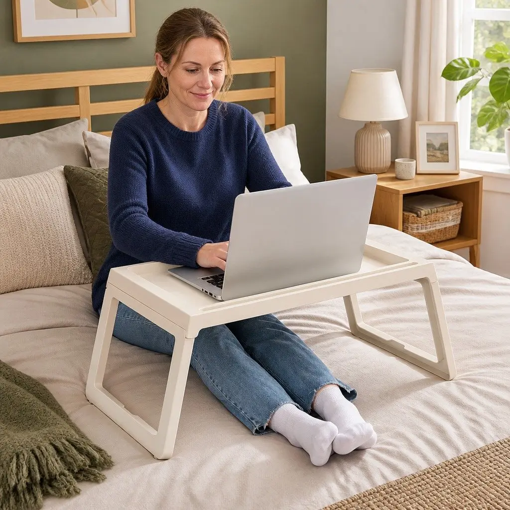Foldable Portable Laptop Bed Desk with Storage Drawer