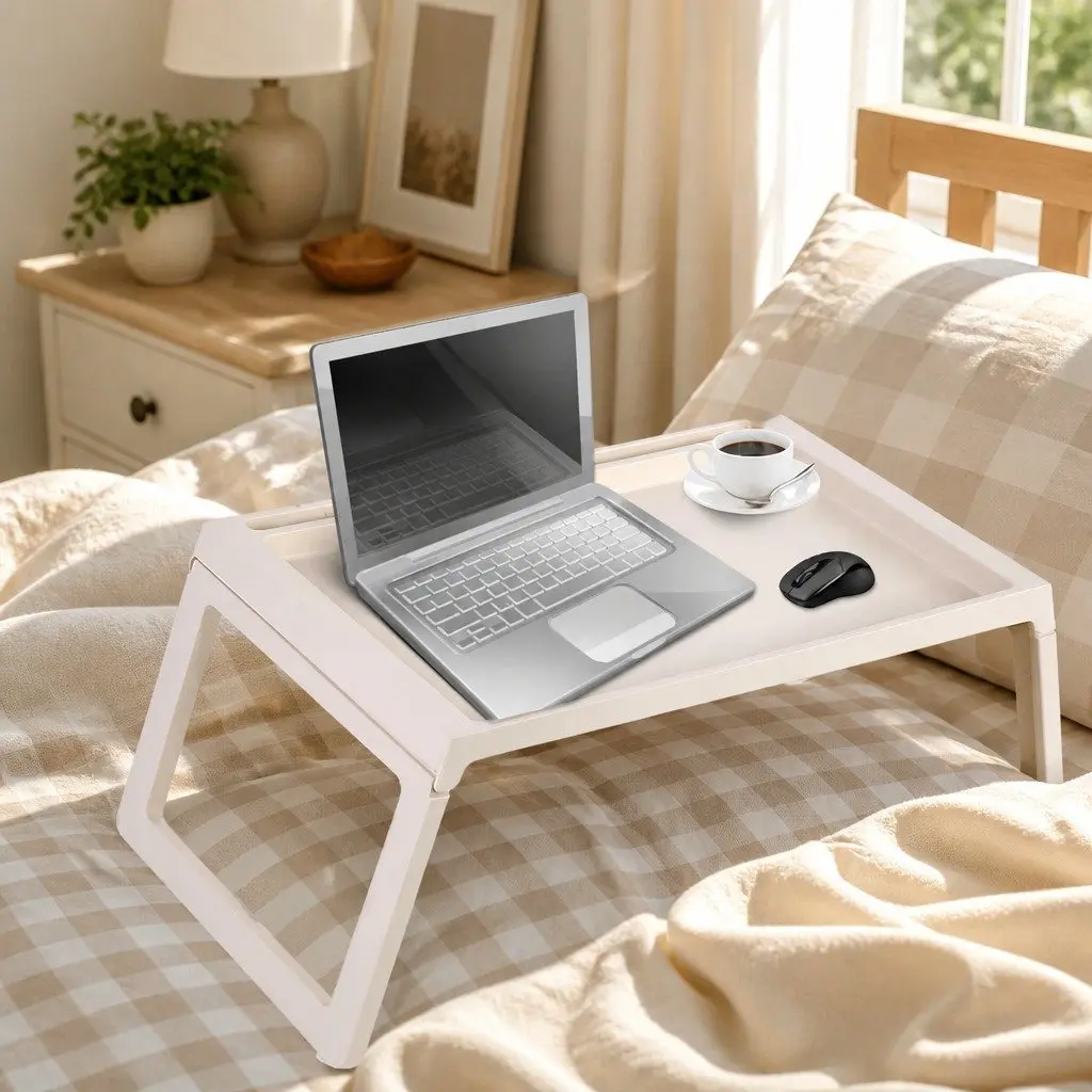Foldable Portable Laptop Bed Desk with Storage Drawer